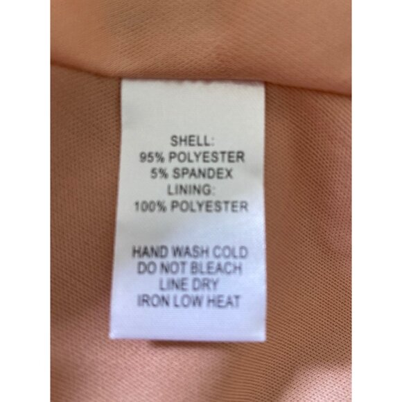 Lulus Peach Lawson Skater Dress With Deep V-Neckline & Open Back Design Size L - Picture 11 of 12